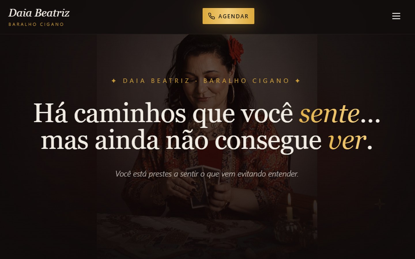 Página inicial do site Daia Beatriz na versão desktop
